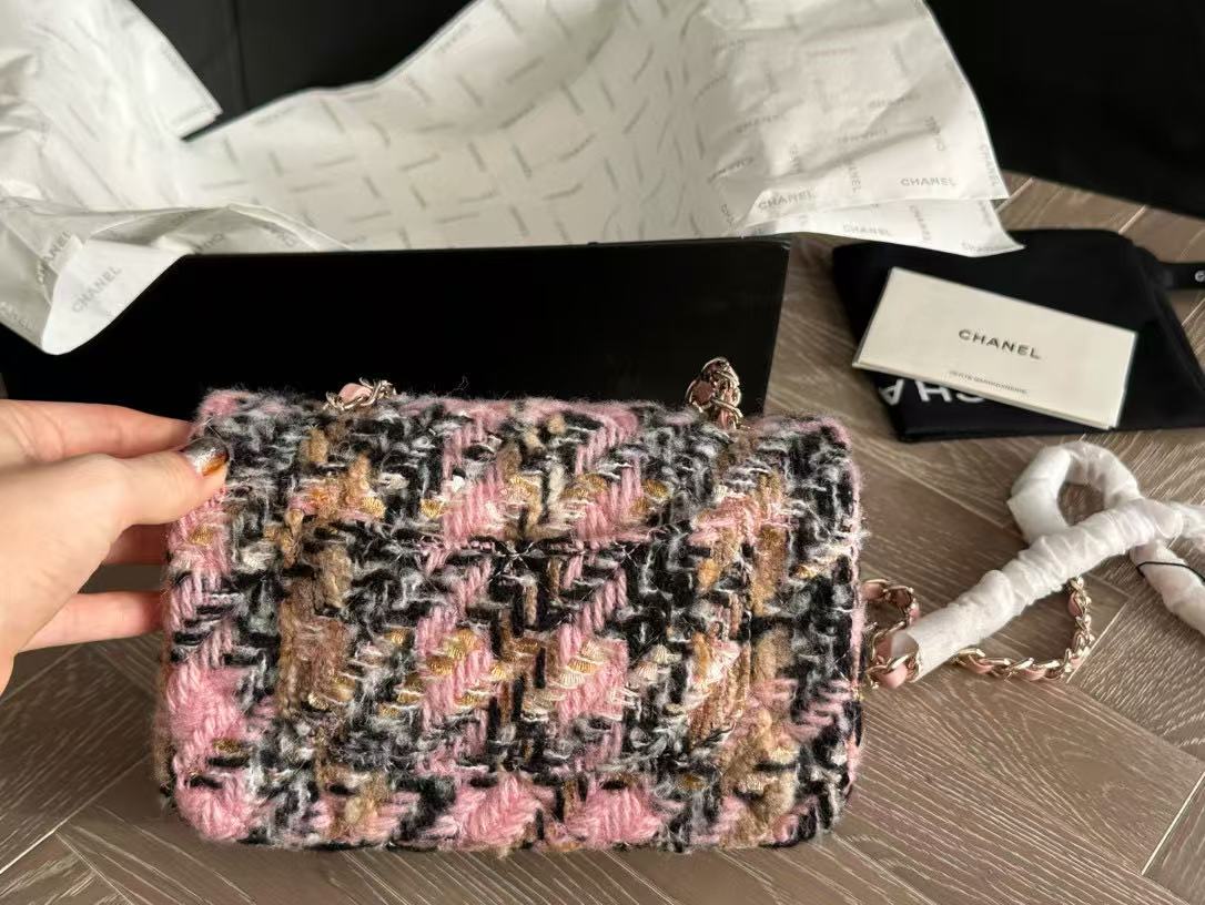 CHANE1 ウール CF チェーンショルダー クロスボディバッグ【50％割引+送料無料】