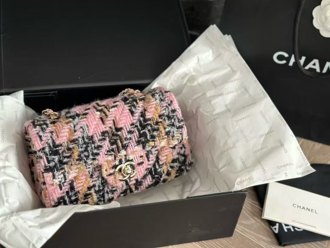 CHANE1 ウール CF チェーンショルダー クロスボディバッグ【50％割引+送料無料】