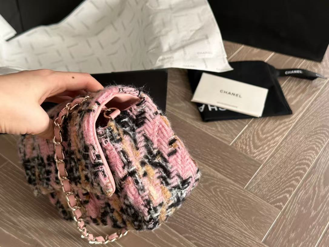 CHANE1 ウール CF チェーンショルダー クロスボディバッグ【50％割引+送料無料】