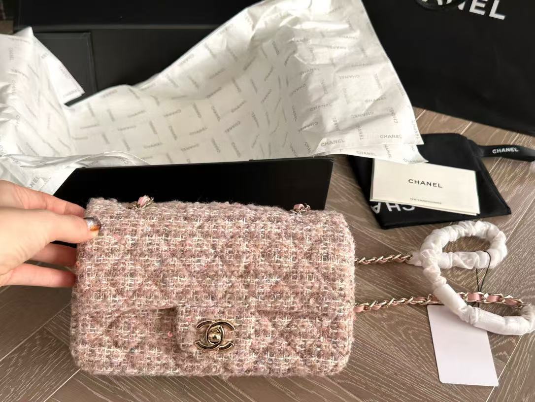 CHANE1 ウール CF チェーンショルダー クロスボディバッグ【50％割引+送料無料】