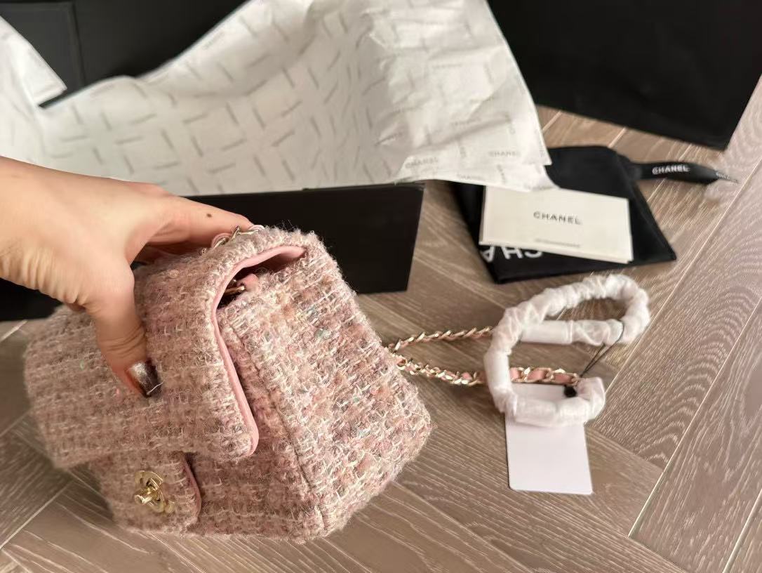 CHANE1 ウール CF チェーンショルダー クロスボディバッグ【50％割引+送料無料】