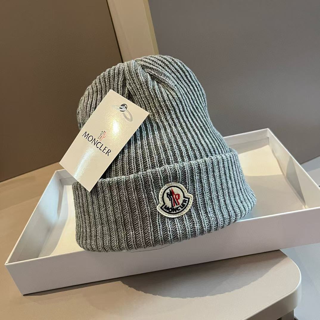 MONCLER シンプルウールハット【50％割引+送料無料】