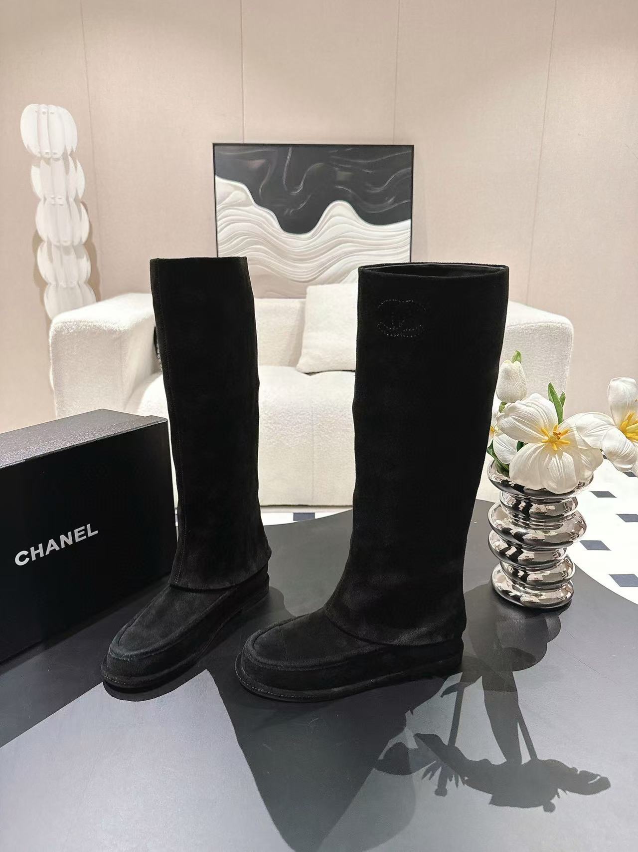 CHANE1 上質でシンプルなディアスキンブーツ【50％割引+送料無料】