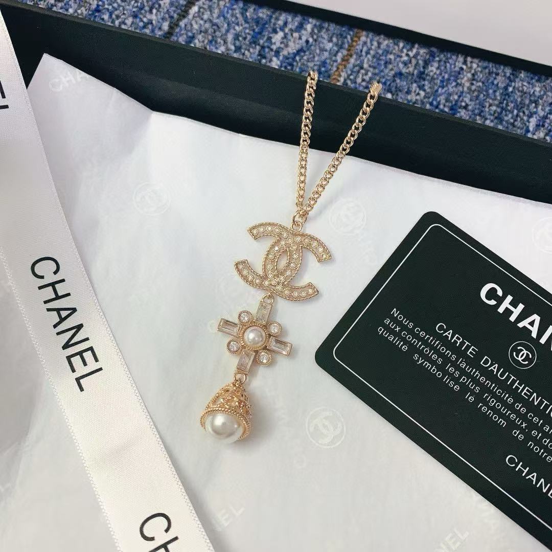 CHANE1 クリスタルパールネックレス【50％割引+送料無料】