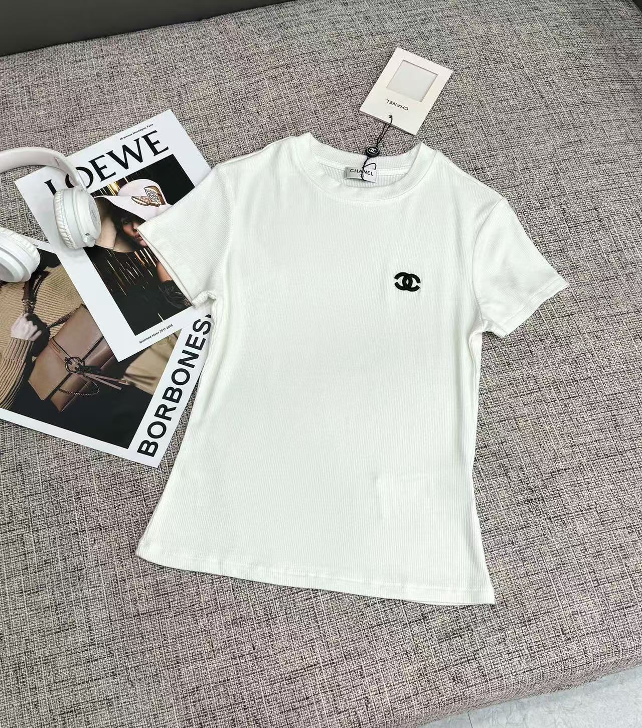 CHANE1 シンプルダブルCロゴTシャツ【50％割引+送料無料】