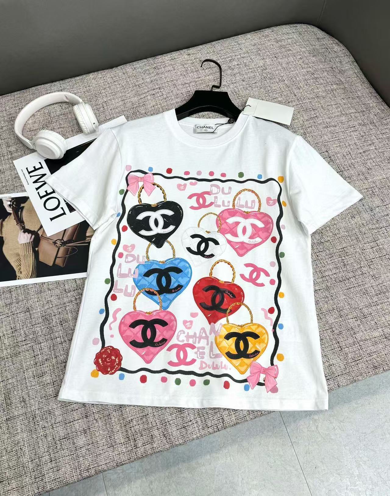 CHANE1 ハートダブルCロゴTシャツ【50％割引+送料無料】
