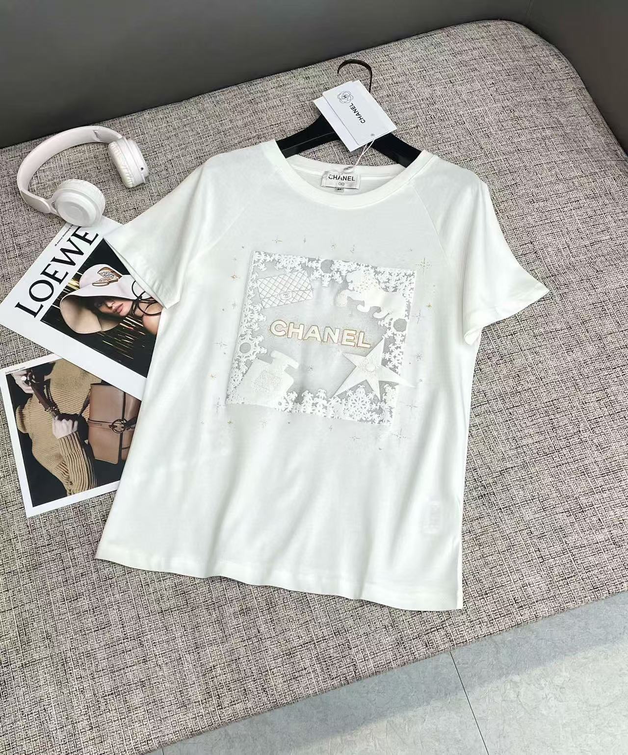 CHANE1文字五芒星プリントTシャツ【50％割引+送料無料】