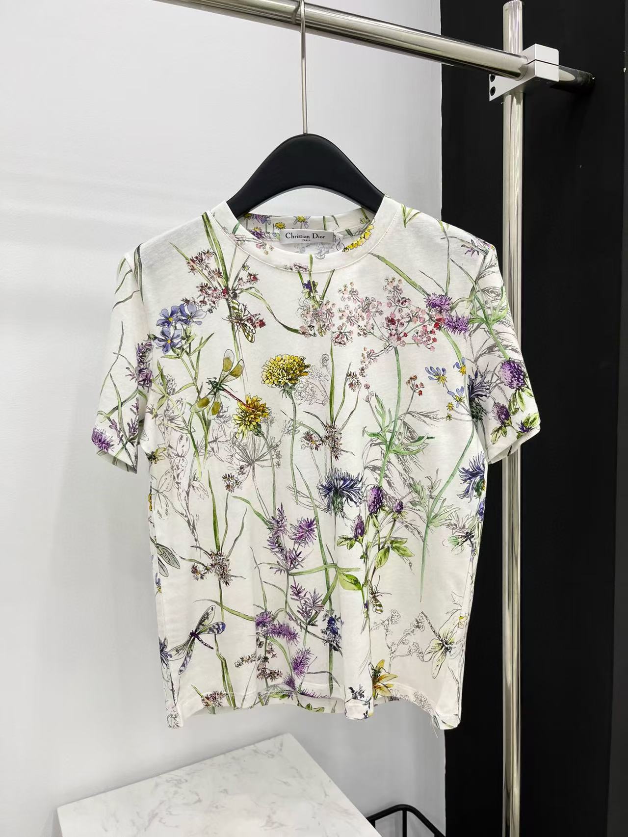 DI0Rプリントスリムフィット半袖Tシャツ【50％割引+送料無料】