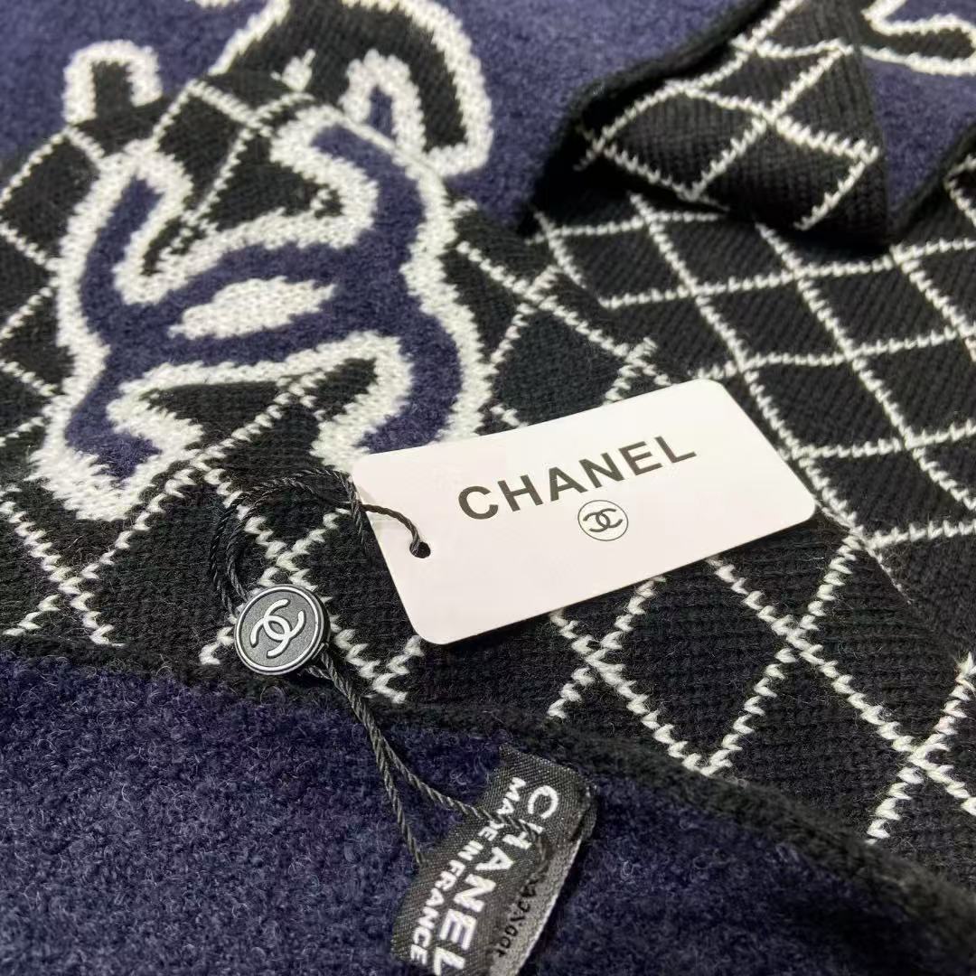 CHANE1 フルロゴ入りカシミアスカーフ【 50％割引+送料無料】