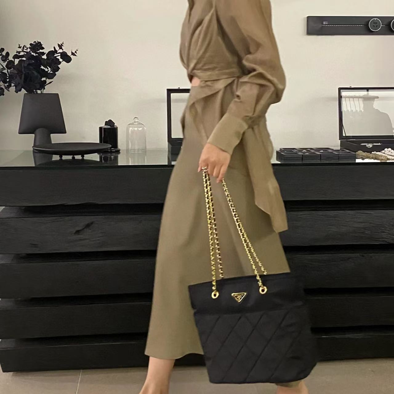 PR4DA ナイロンチェーンショッピングバッグ【50％割引+送料無料】