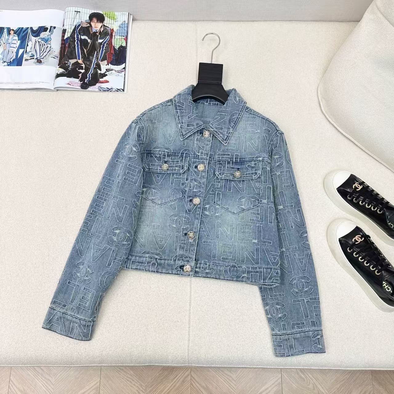 CHANE1 カットデニムジャケット【50％割引+送料無料】