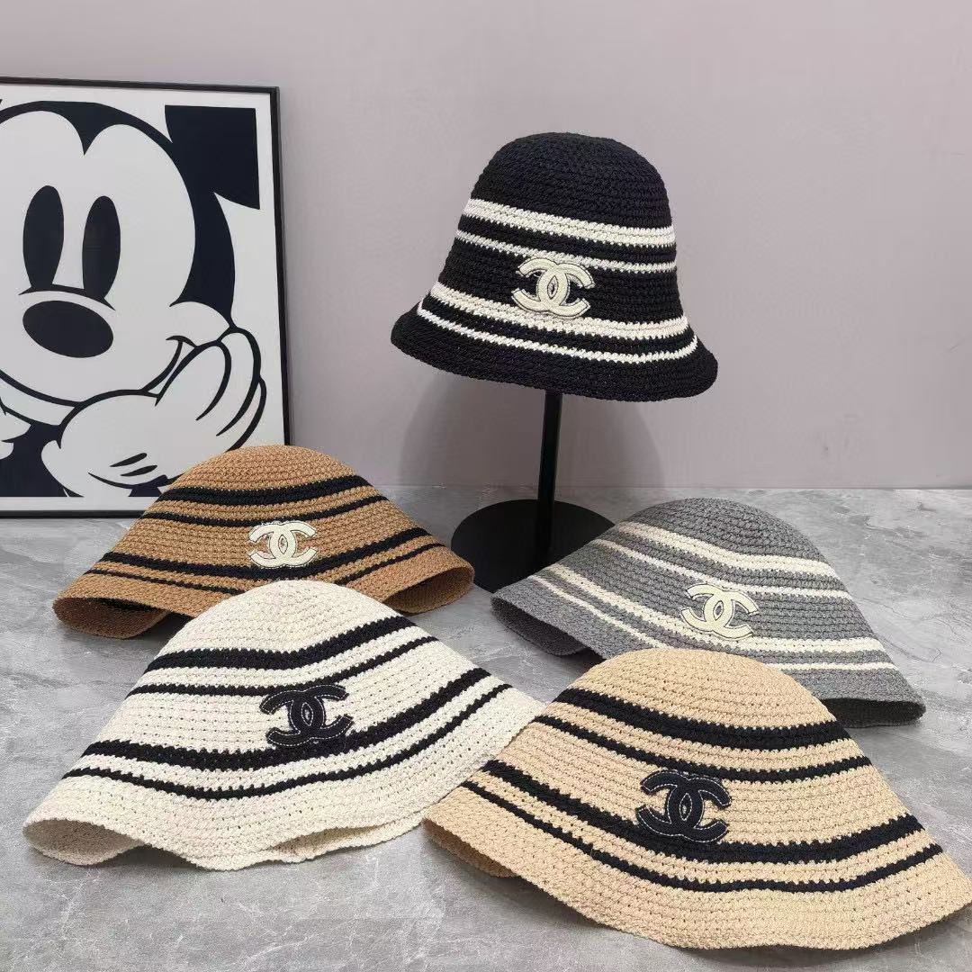 CHANE1 ダブルCロゴ織りバケットハット【50％割引+送料無料】
