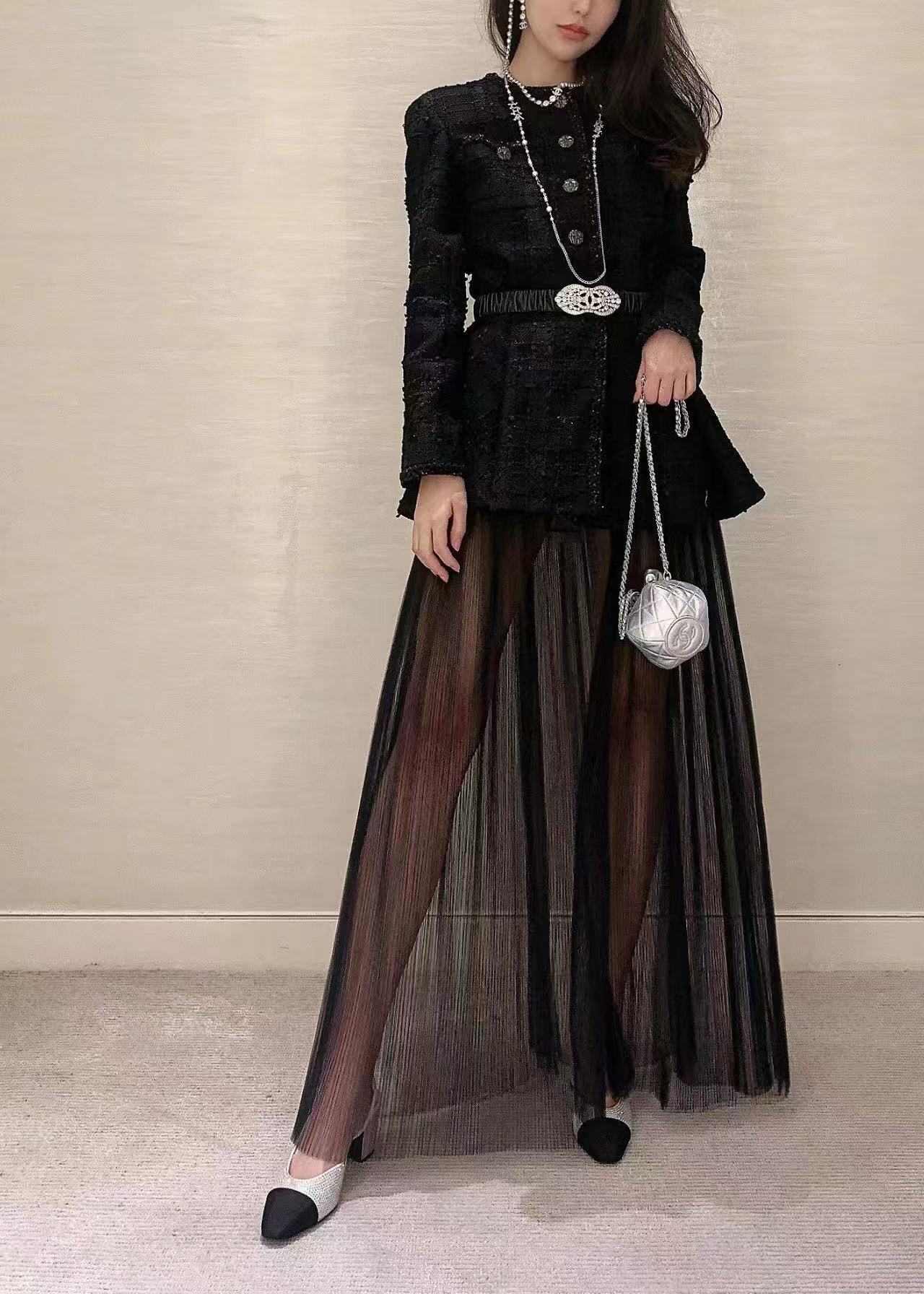 CHANE1 ダイヤモンドとパールのダブルレイヤーセーターネックレス【50％割引+送料無料】