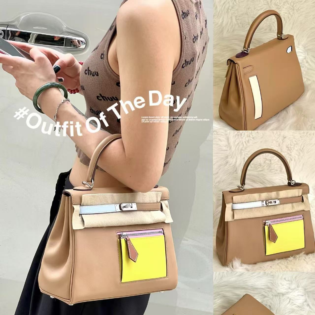 HERME5 kelly 25 colormaticハンドバッグ【50％割引+送料無料】