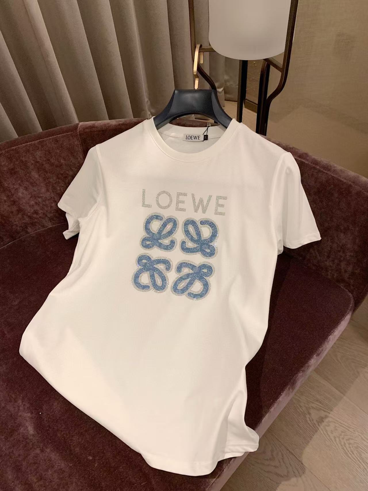 L0WEW 刺繍ダイヤモンドTシャツ【 50％割引+送料無料】