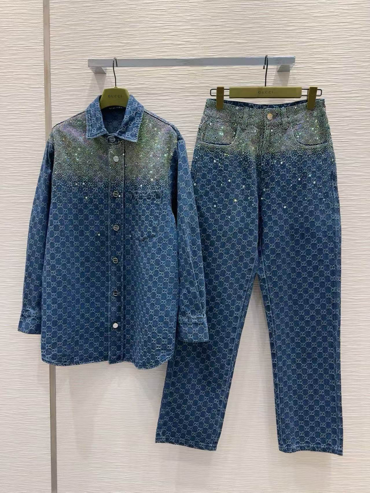 GUCC1 ジャカードジャケット+パンツ ツーピースセット【 50％割引+送料無料】