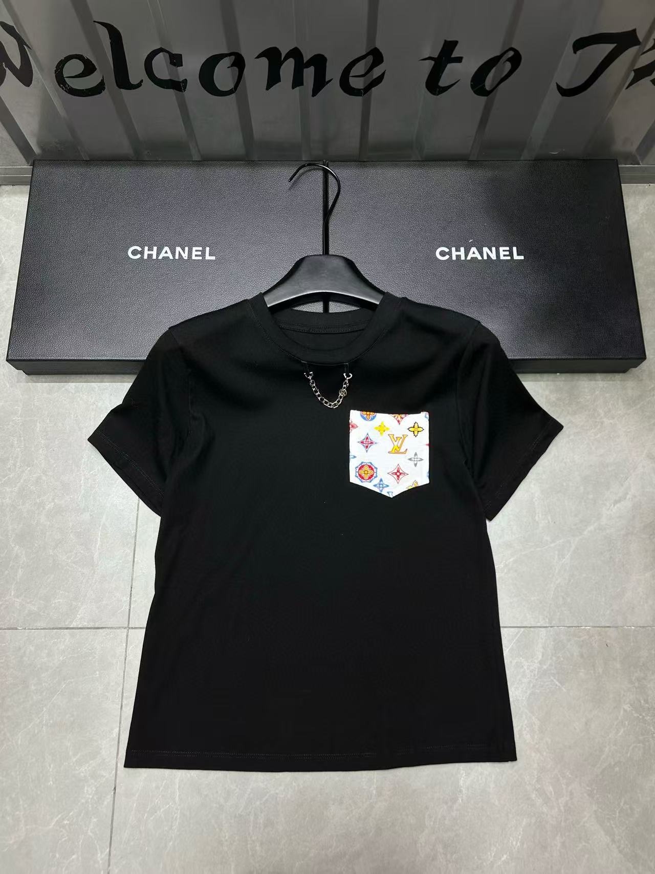 LVチェーンポケットプリントTシャツ【 50％割引+送料無料】