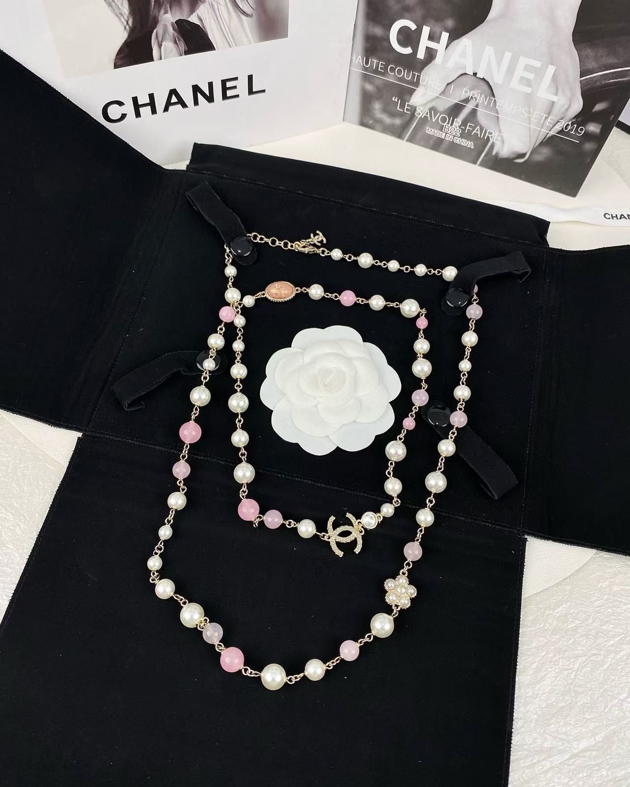 CHANE1 ダブルCパールセーターネックレス【 50％割引+送料無料】