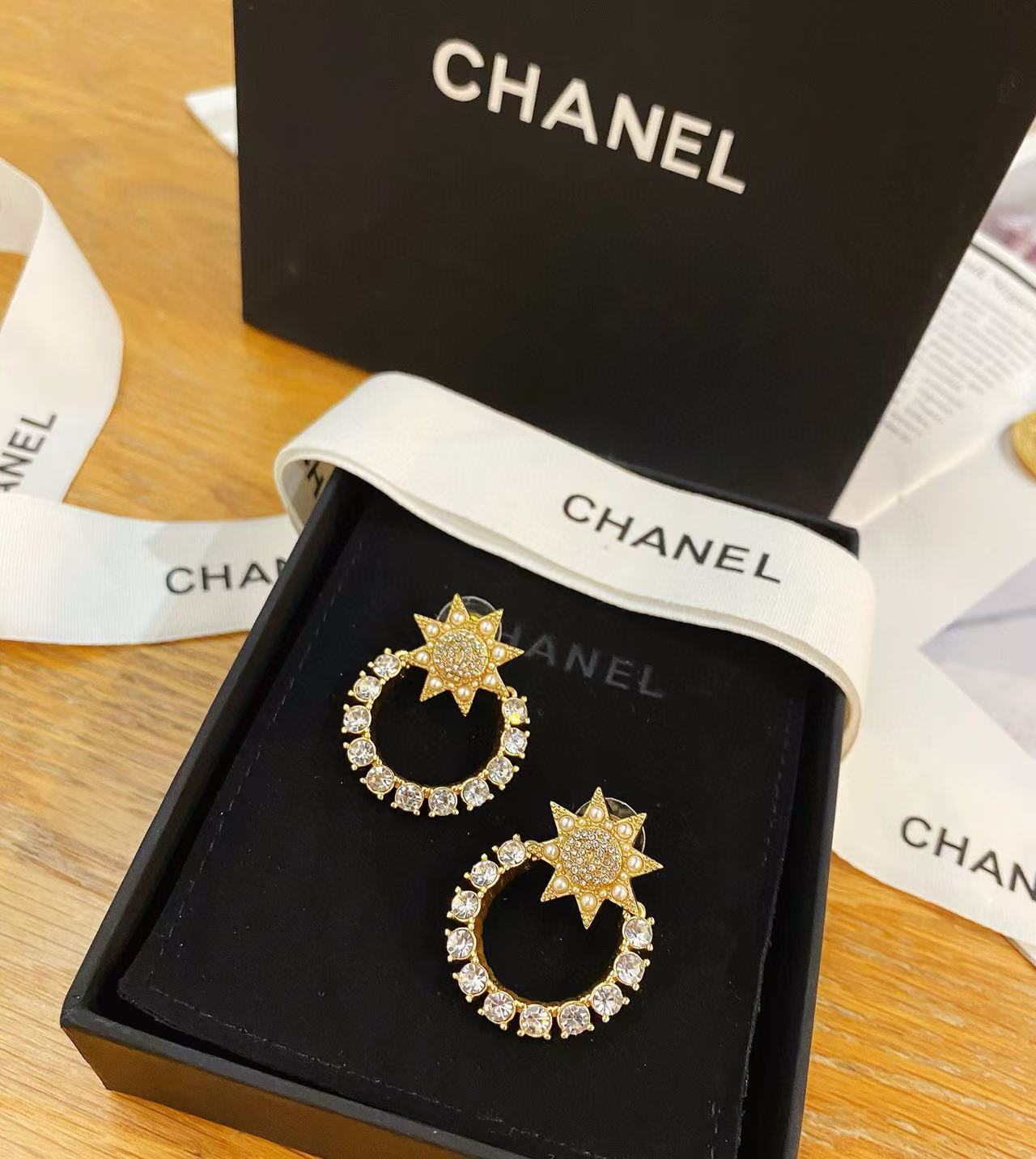 CHANE1 サンフラワー ダイヤモンド スタッド イヤリング【 50％割引+送料無料】