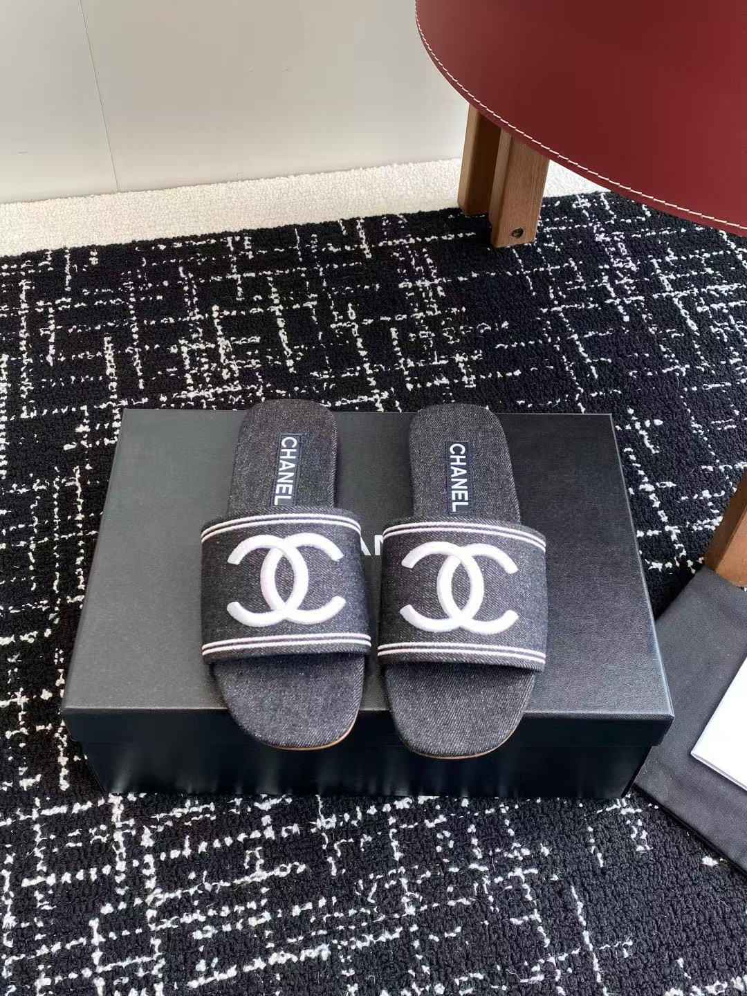 CHANE1 高品質ダブルCロゴフラットシューズ【50％割引+送料無料】