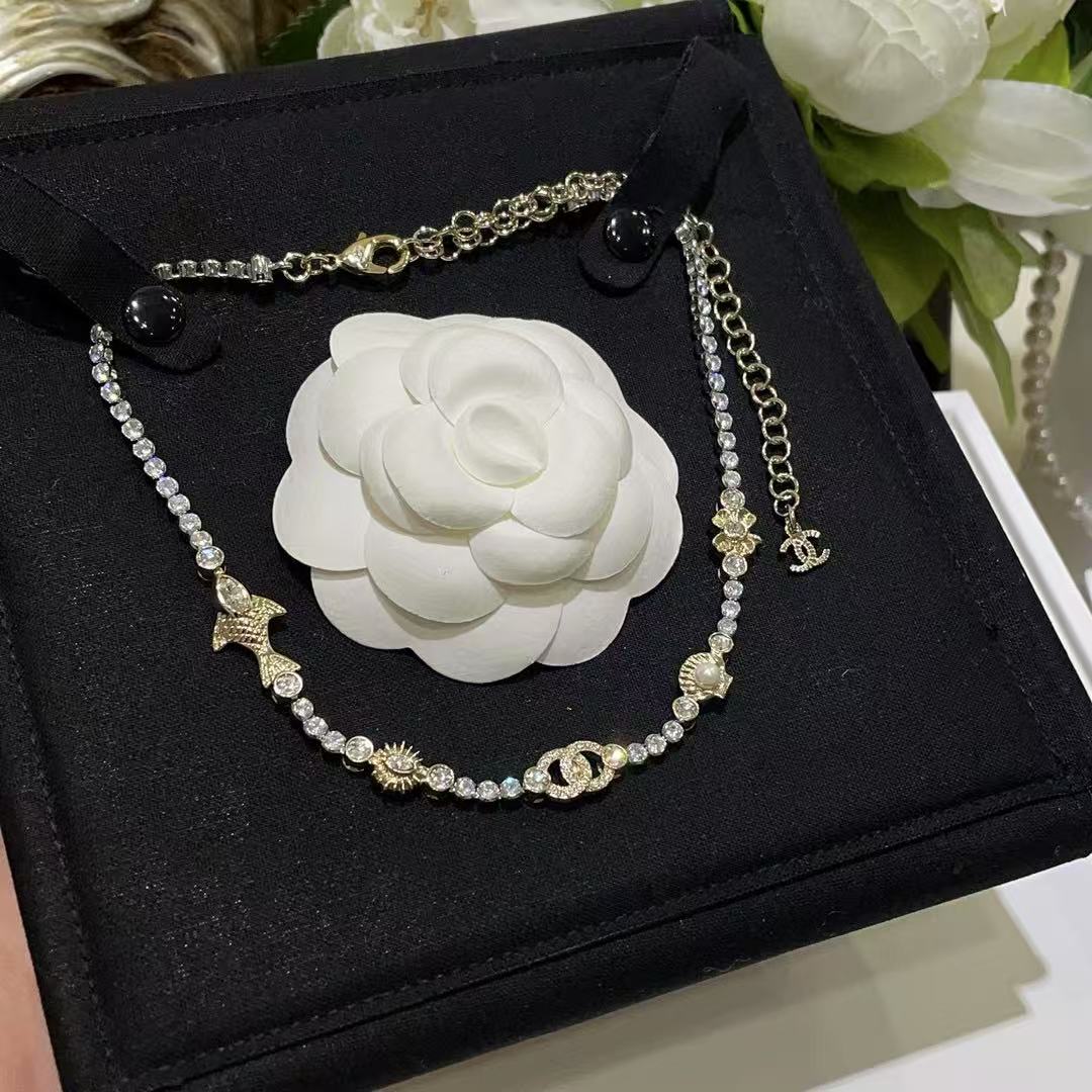 CHANE1 ダイヤモンドフィッシュネックレス【 50％割引+送料無料】