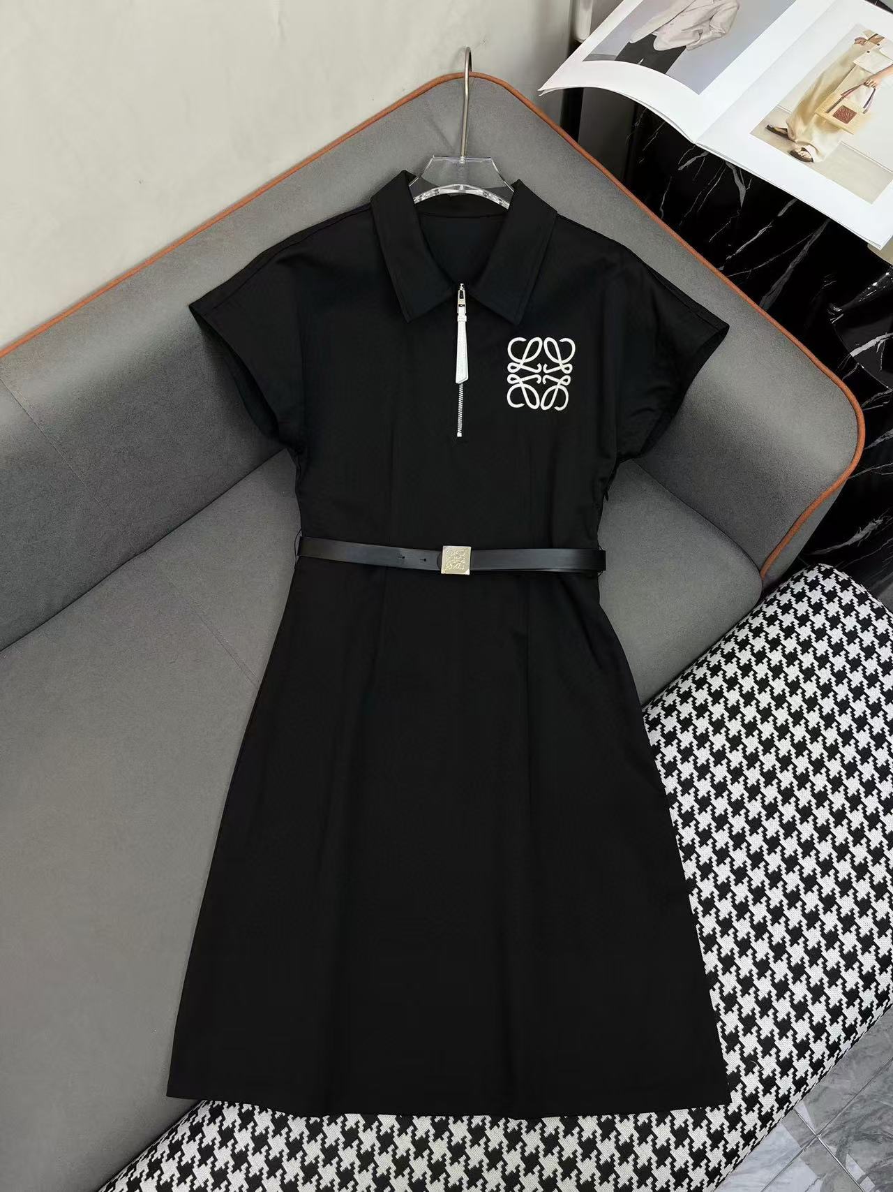 L0WEW ジップ半袖ワンピース【 50％割引+送料無料】