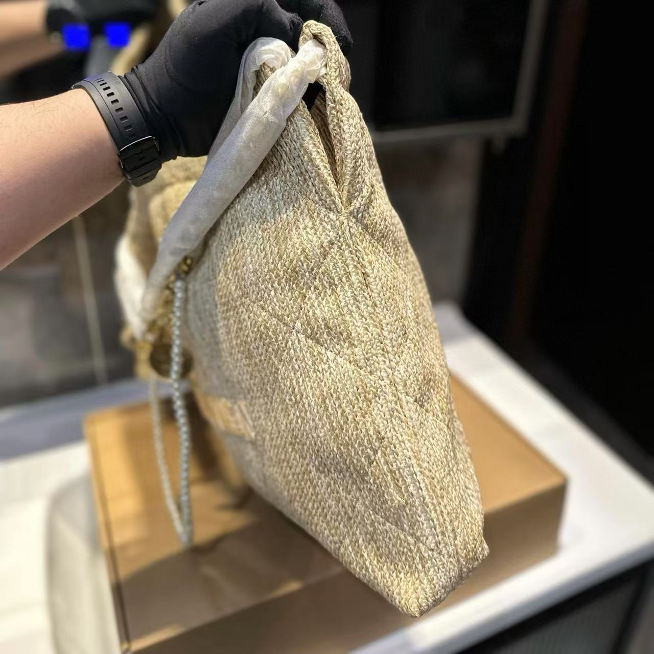 CHANE1 パール編みショッピングバッグ【 50％割引+送料無料】