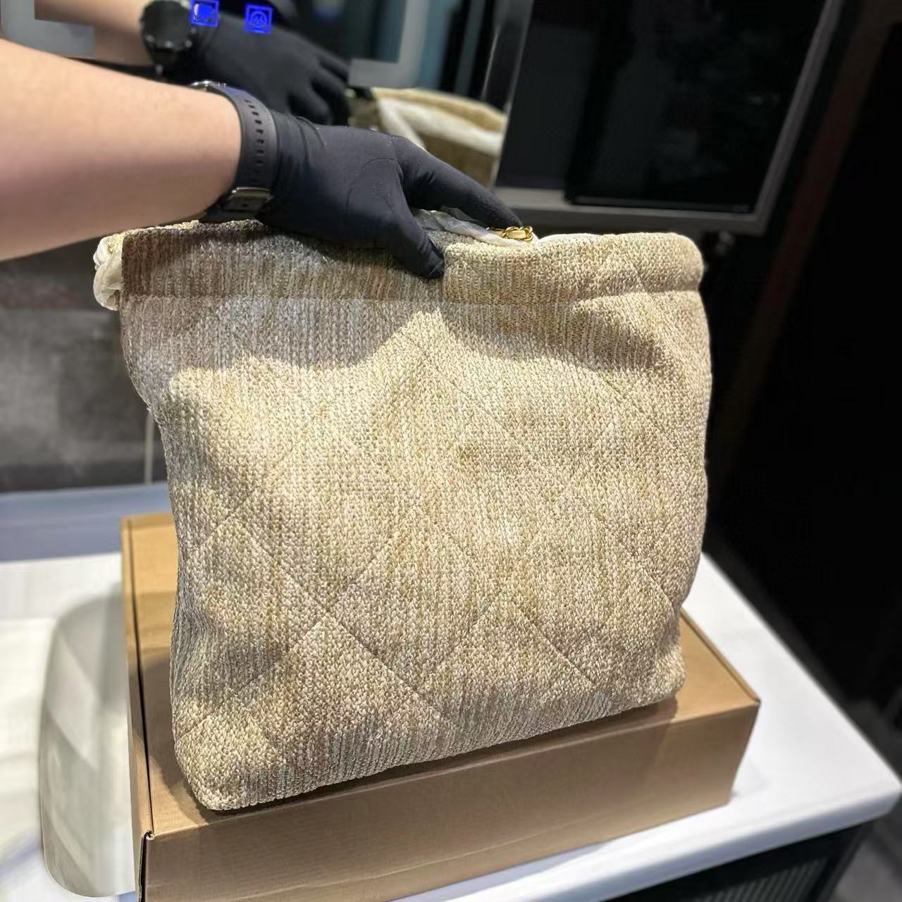 CHANE1 パール編みショッピングバッグ【 50％割引+送料無料】