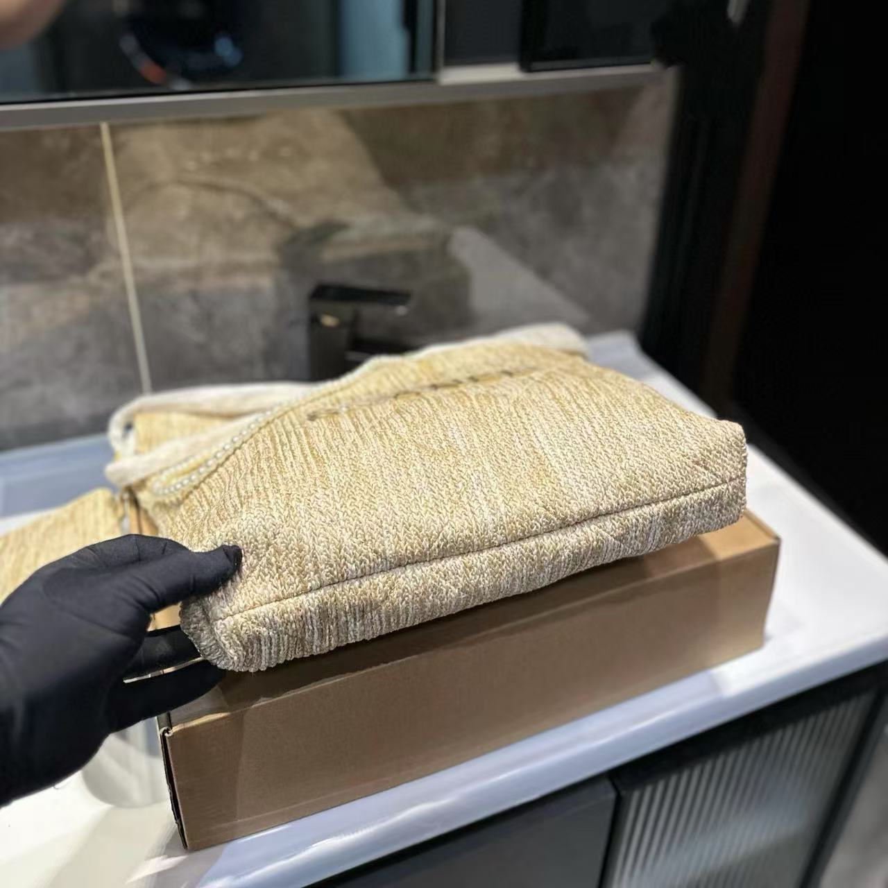 CHANE1 パール編みショッピングバッグ【 50％割引+送料無料】