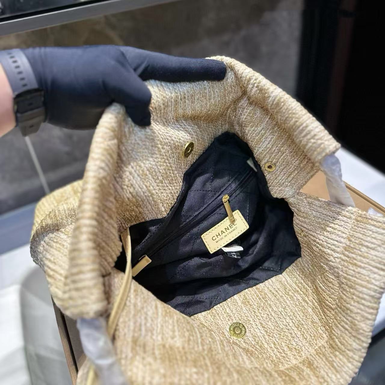 CHANE1 パール編みショッピングバッグ【 50％割引+送料無料】