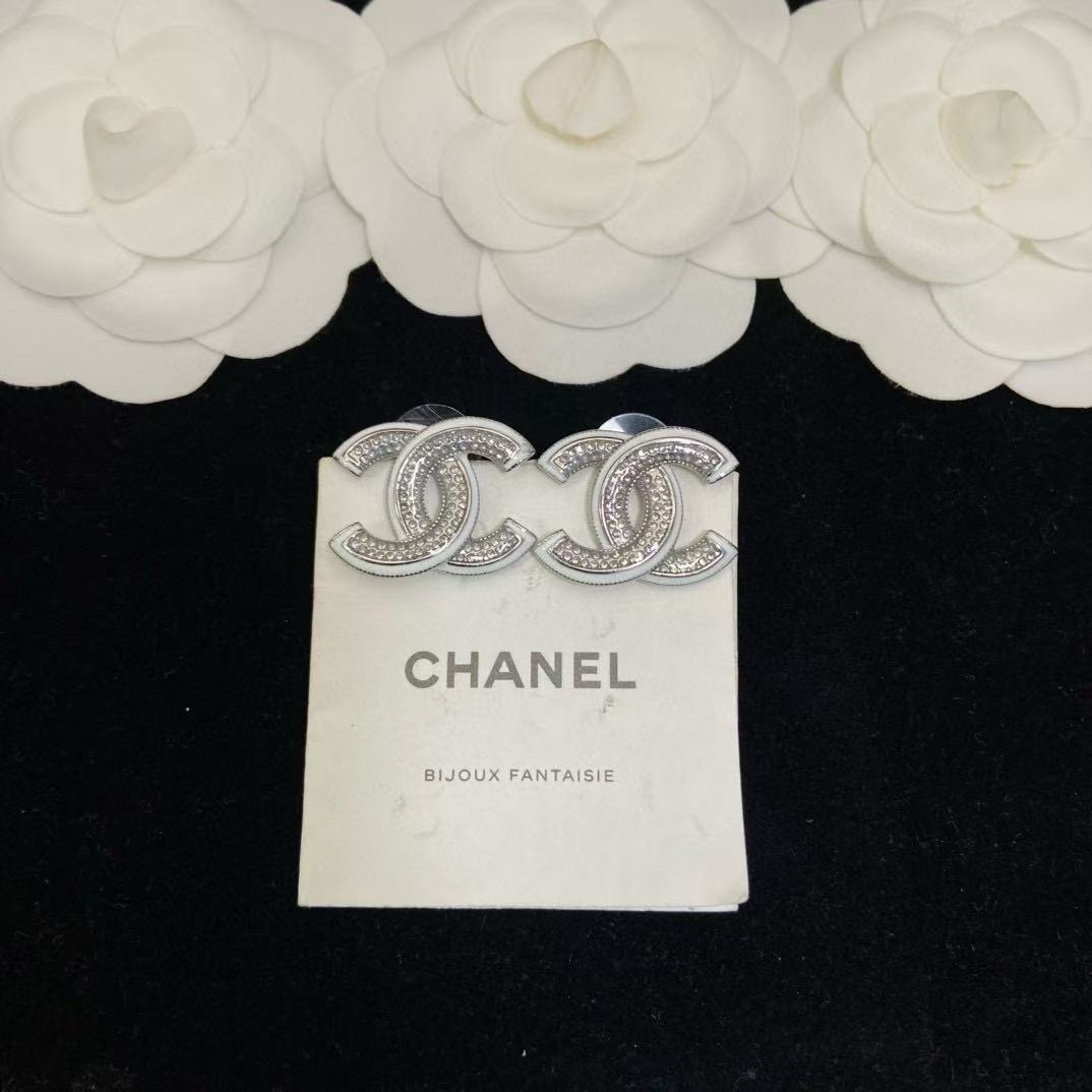CHANE1 ダブルC ダイヤモンド イヤリング【 50％割引+送料無料】
