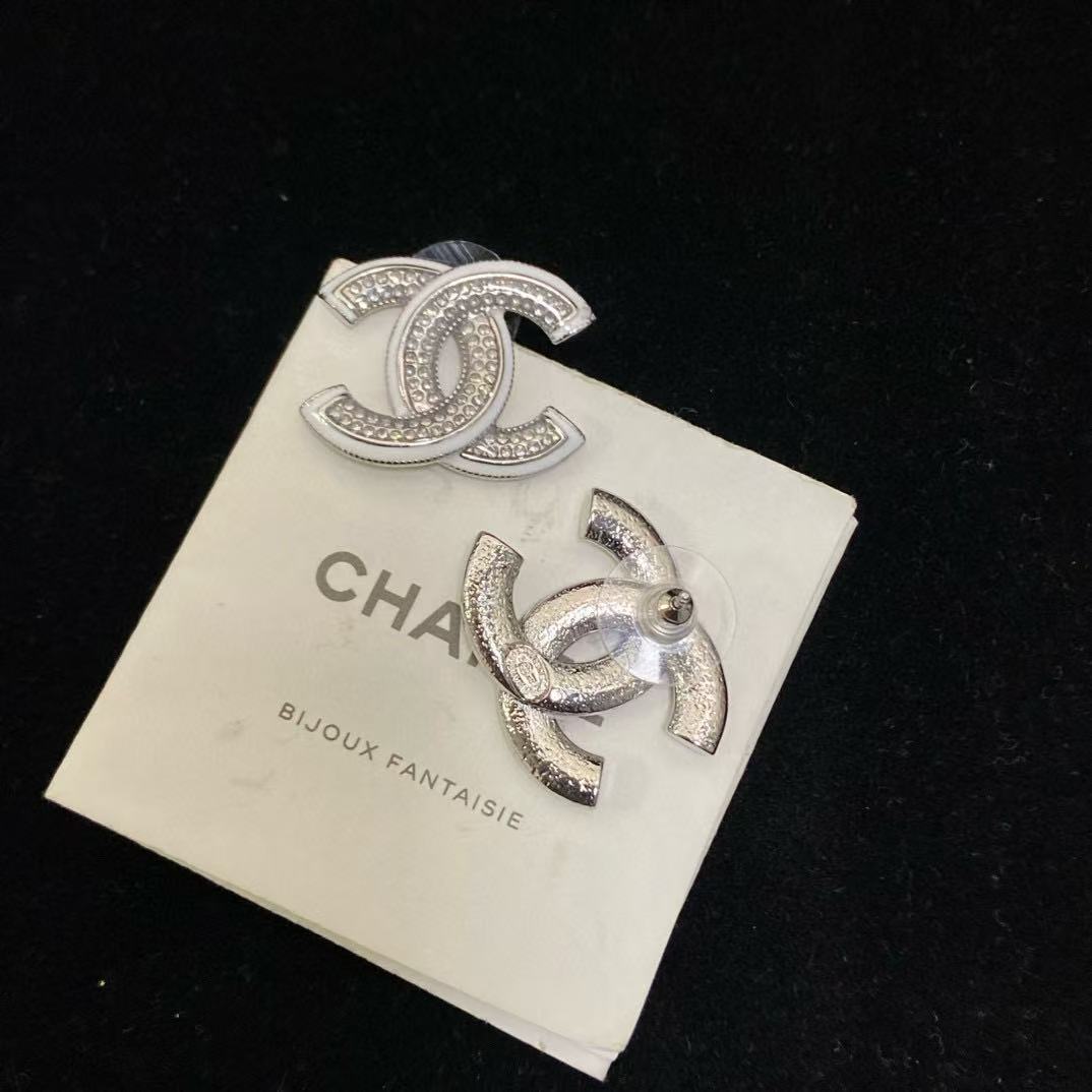 CHANE1 ダブルC ダイヤモンド イヤリング【 50％割引+送料無料】