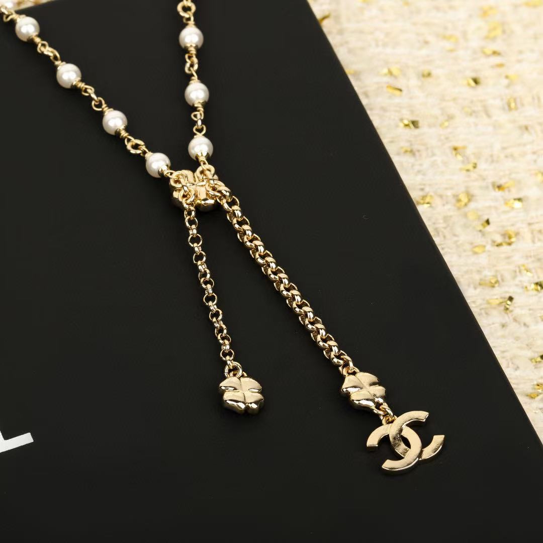 CHANE1 パールクローバーネックレス【 50％割引+送料無料】