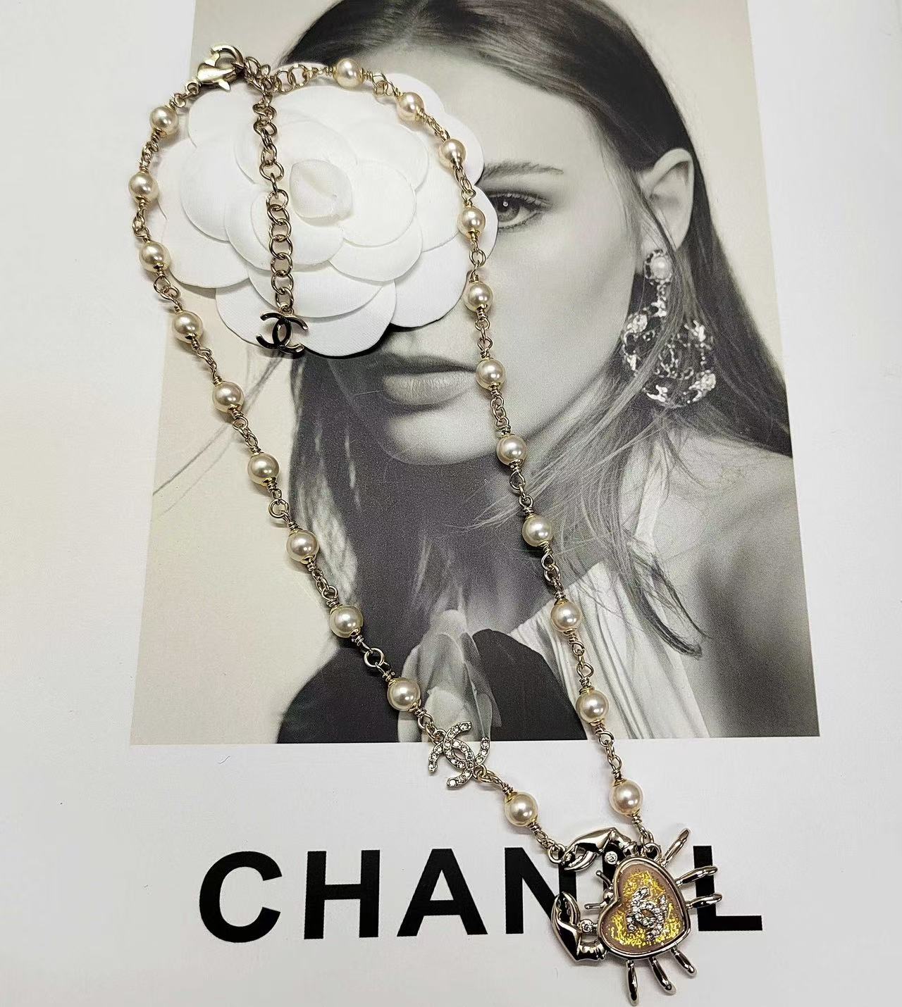 CHANE1 カニダブルCパールネックレス【 50％割引+送料無料】