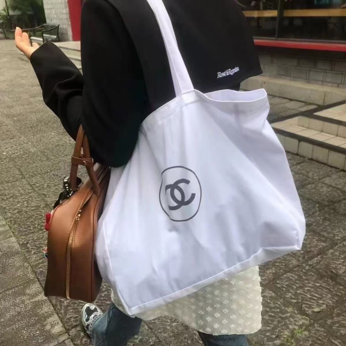 CHANE1 ダブルC ショッピングバッグ【 50％割引+送料無料】