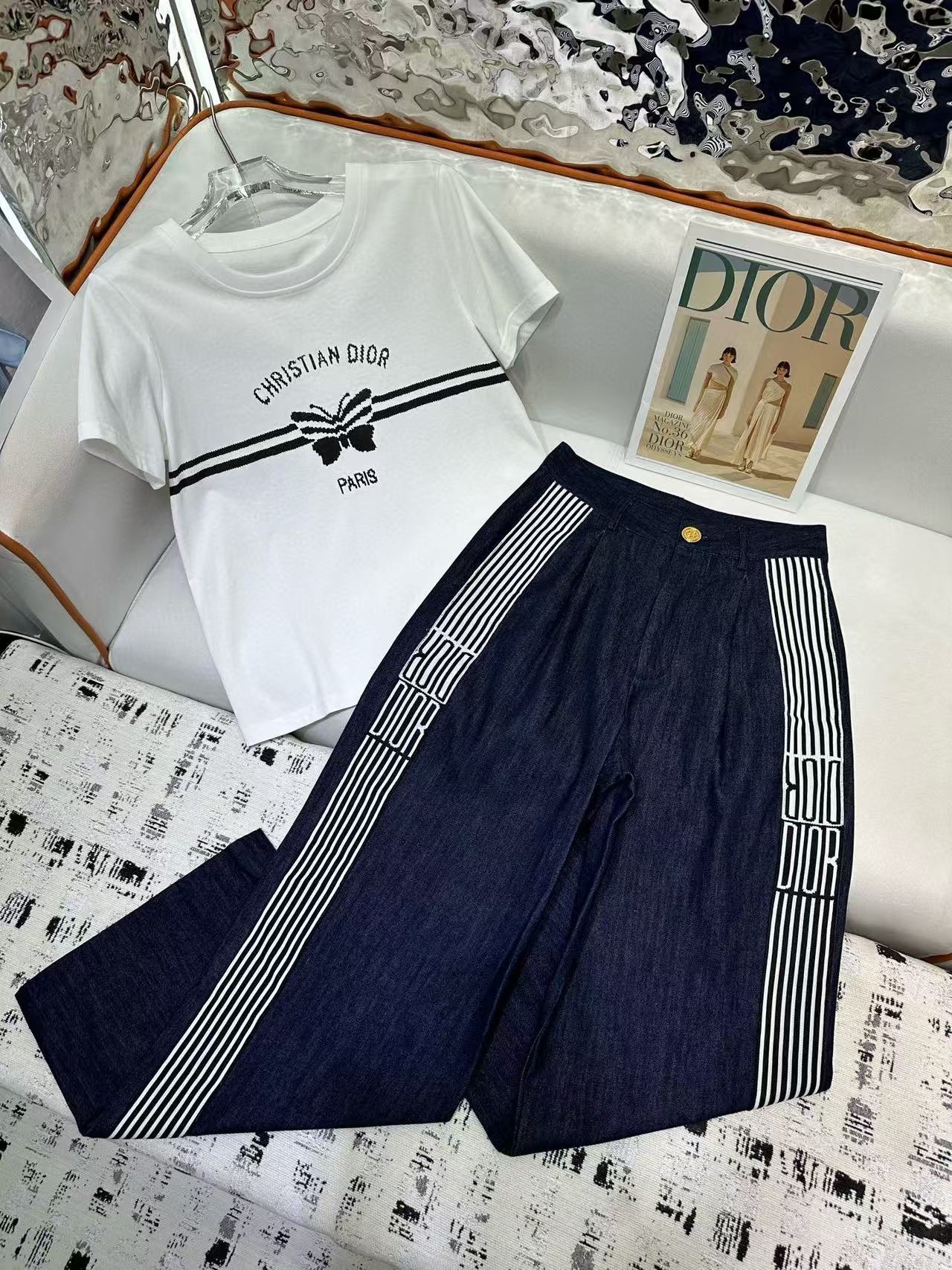DI0R 高品質バタフライTシャツ+パンツ2点セット【 50％割引+送料無料】