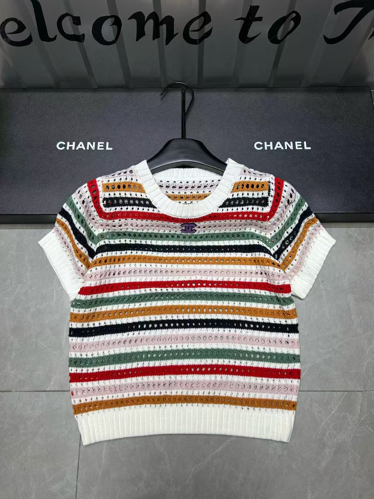 CHANE1 カラフルストライプウールセーター【 50％割引+送料無料】