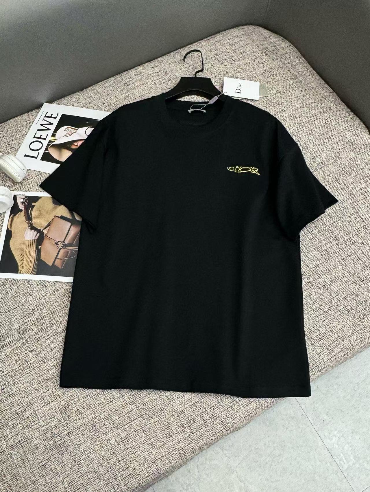 DI0R シンプル刺繍レターロゴTシャツ【 50％割引+送料無料】