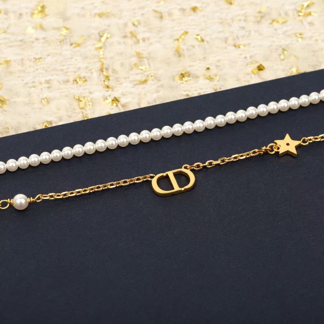 DI0R CDダブルパールネックレス【 50％割引+送料無料】