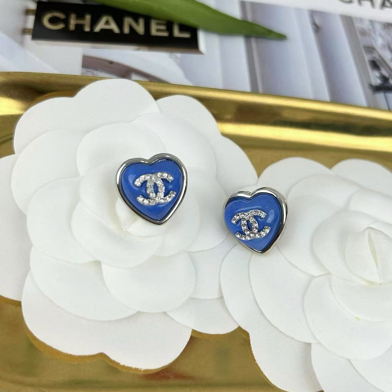 CHANE1 ブルーハートイヤリング【 50％割引+送料無料】