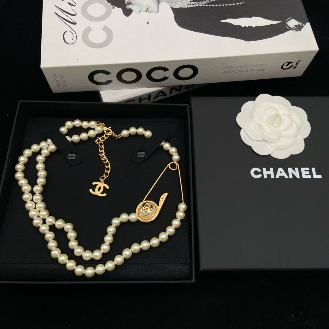 CHANE1 ダブルレイヤーピンパールネックレス【 50％割引+送料無料】