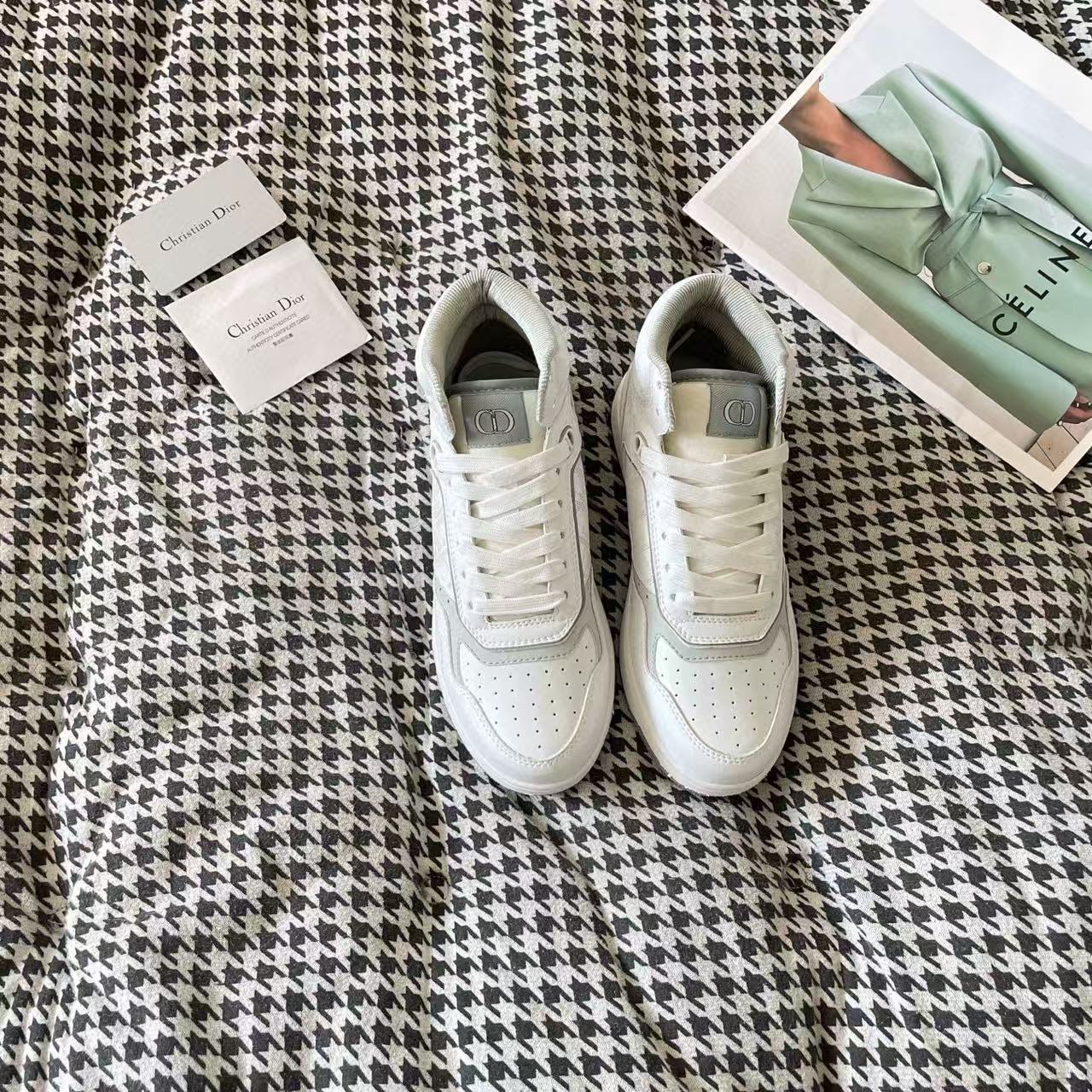 DI0R カラーブロック ジャカード ハイトップシューズ【50％割引+送料無料】