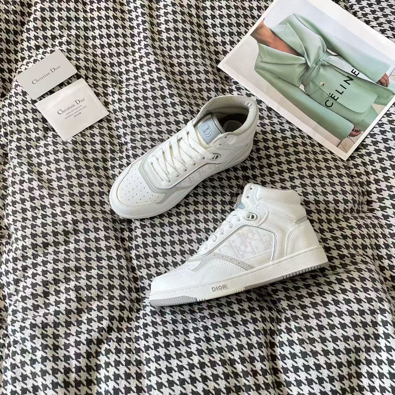 DI0R カラーブロック ジャカード ハイトップシューズ【50％割引+送料無料】