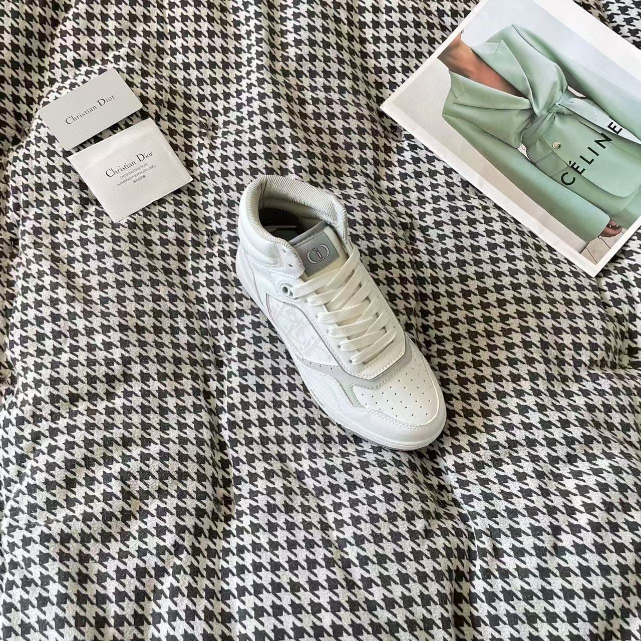 DI0R カラーブロック ジャカード ハイトップシューズ【50％割引+送料無料】