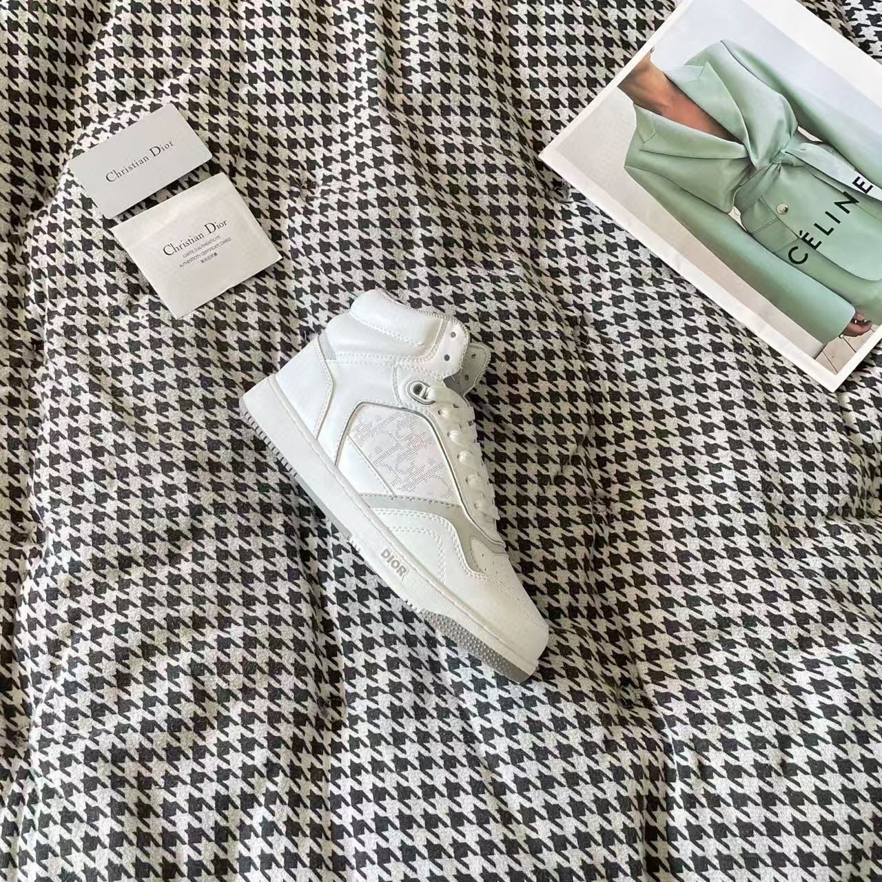 DI0R カラーブロック ジャカード ハイトップシューズ【50％割引+送料無料】