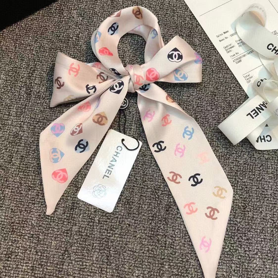 CHANE1 フルロゴ シルクスカーフ【 50％割引+送料無料】