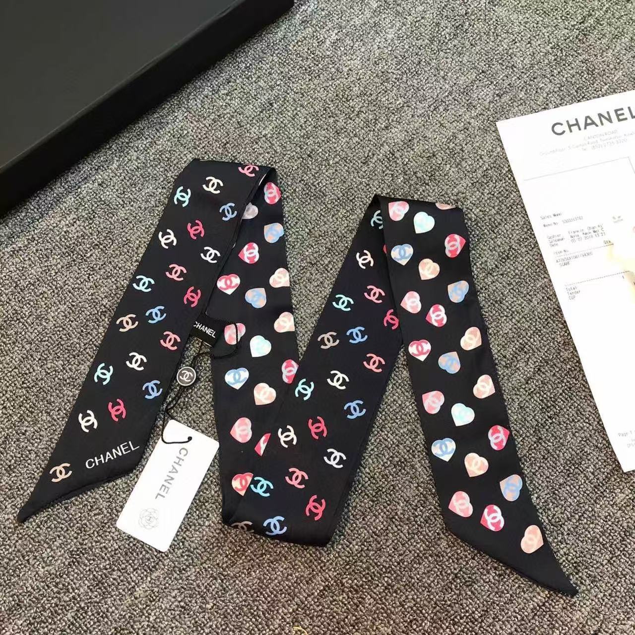 CHANE1 フルロゴ シルクスカーフ【 50％割引+送料無料】