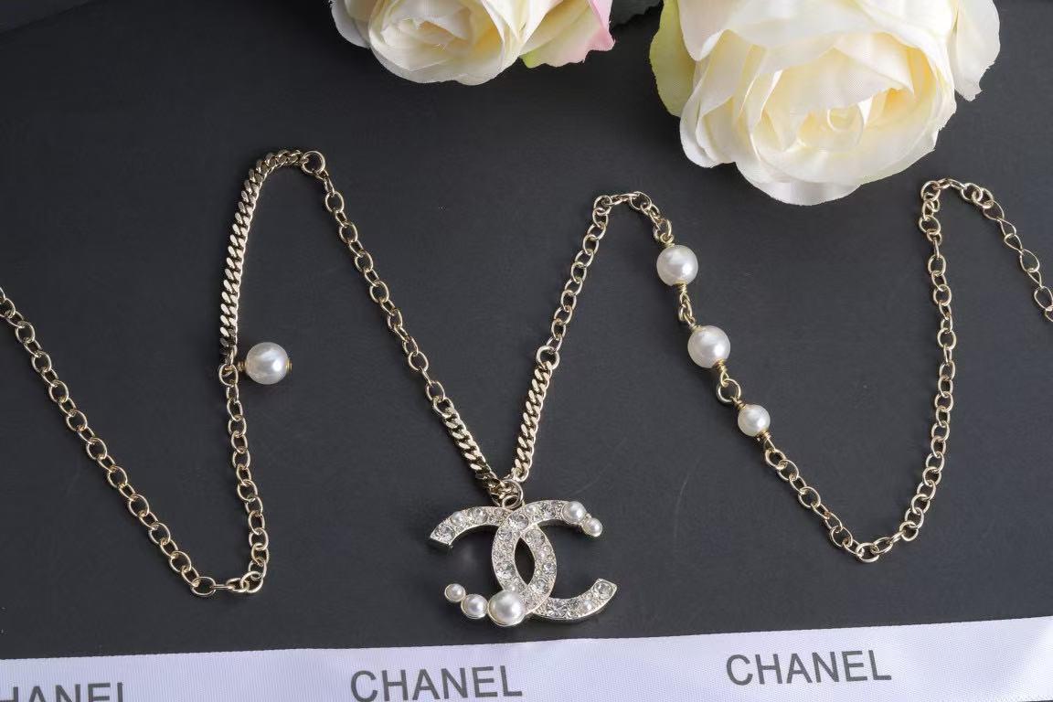 CHANE1 ダブルCパールネックレス【50％割引+送料無料】