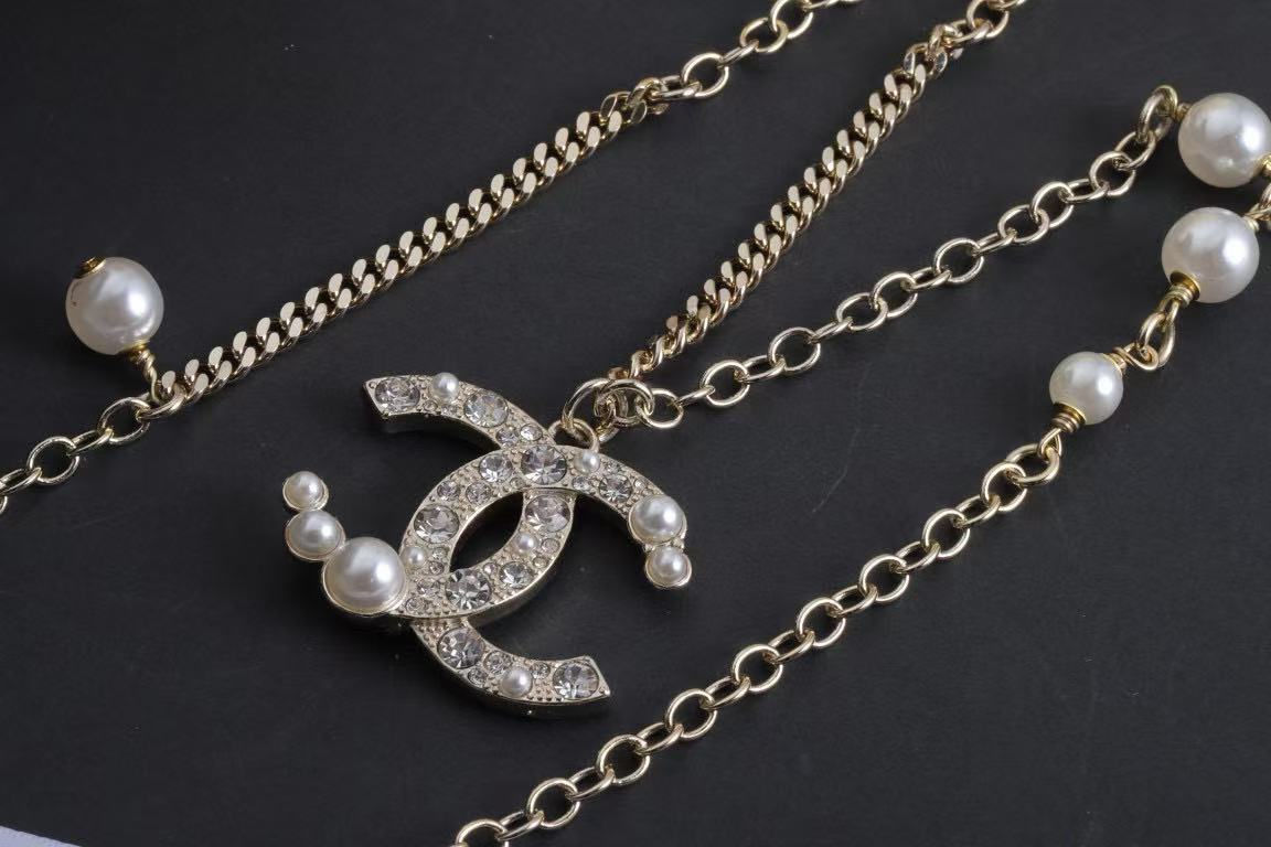 CHANE1 ダブルCパールネックレス【50％割引+送料無料】