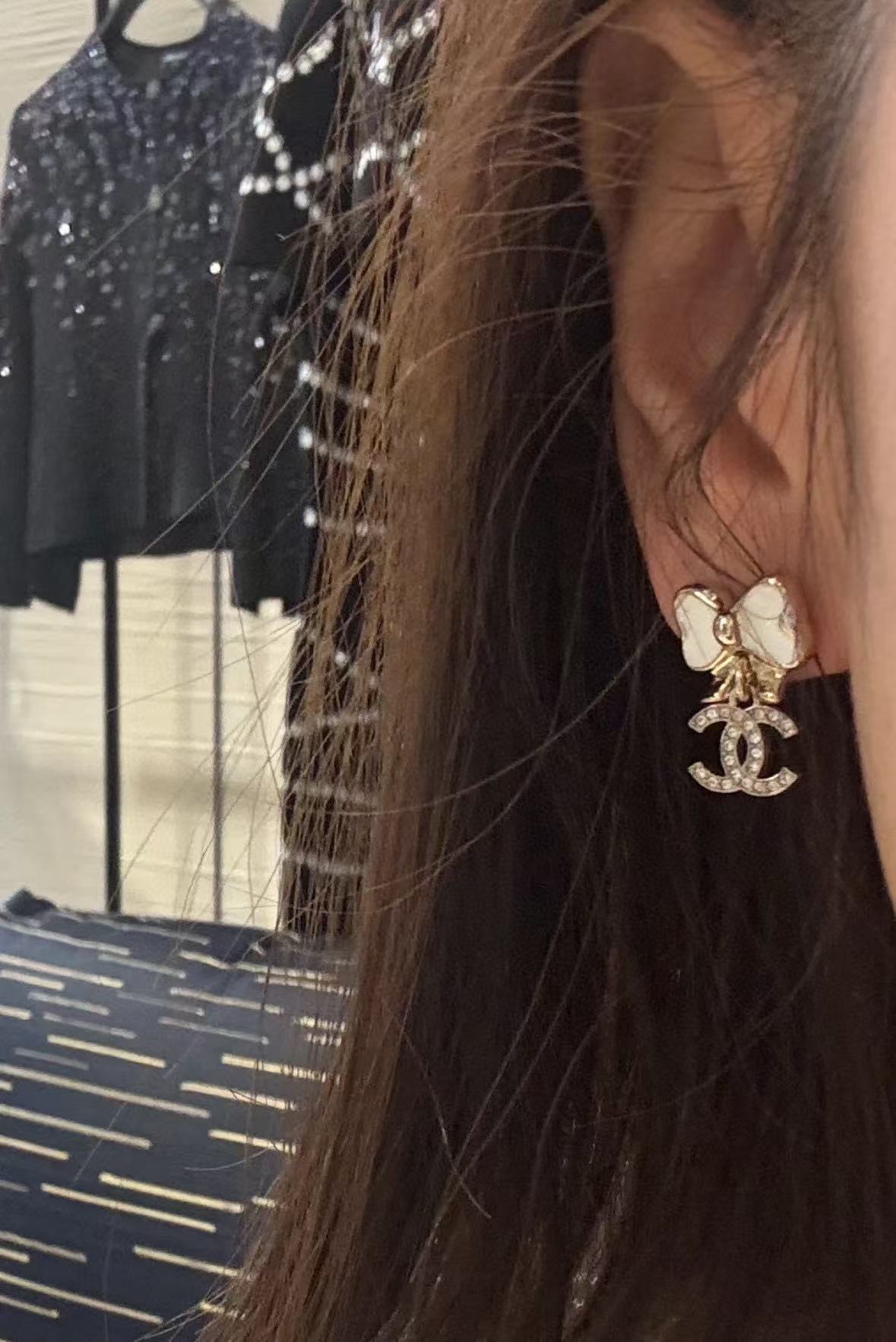 CHANE1 ボウダブルCイヤリング【 50％割引+送料無料】